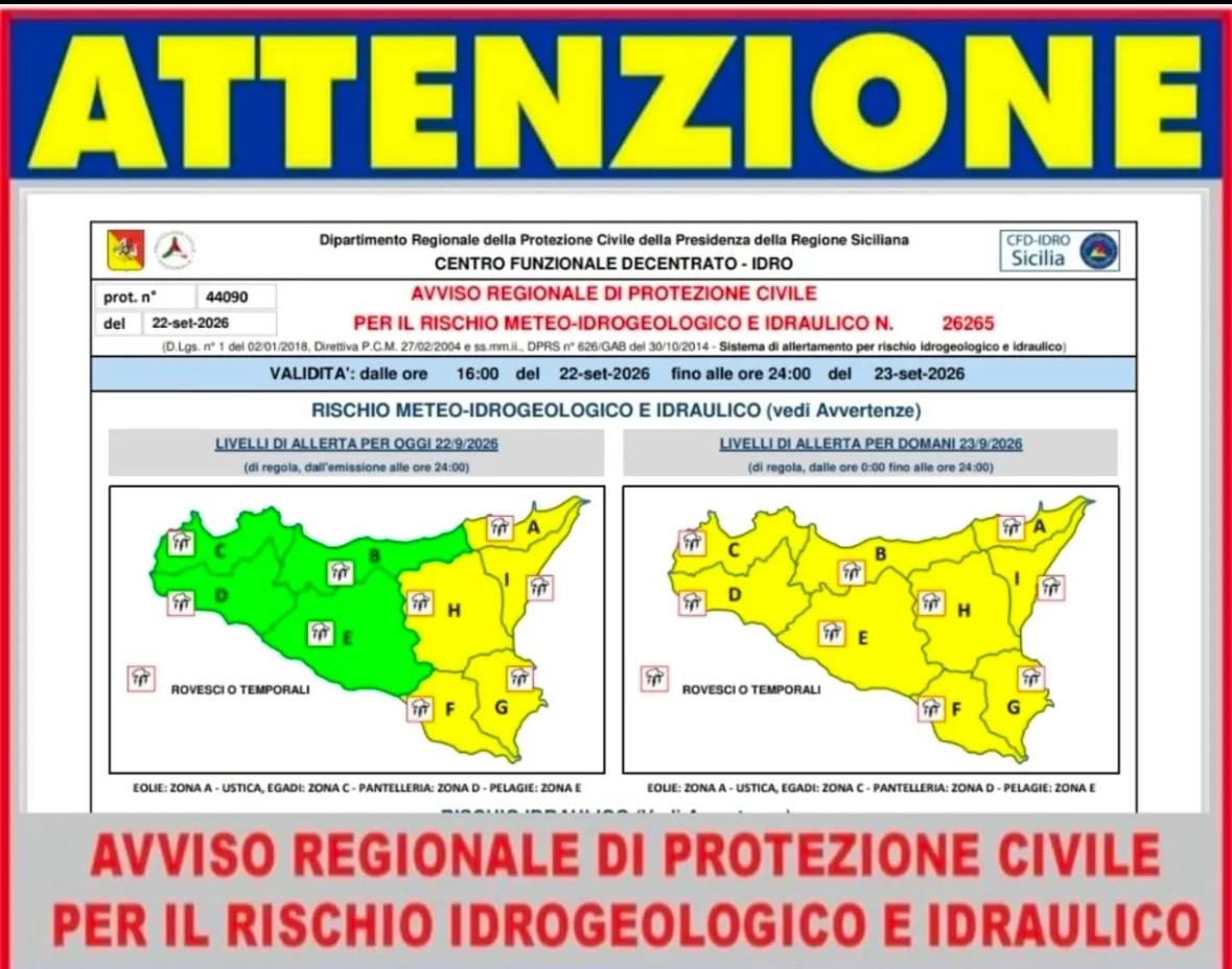 Allerta gialla in provincia: attesi rovesci e temporali Allerta gialla in provincia: attesi rovesci e temporali