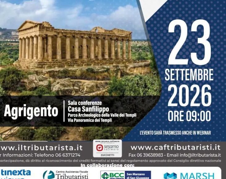 Ad Agrigento il convegno nazionale dei tributaristi: “Adempimenti fiscali post ferie” Ad Agrigento il convegno nazionale dei tributaristi: “Adempimenti fiscali post ferie”